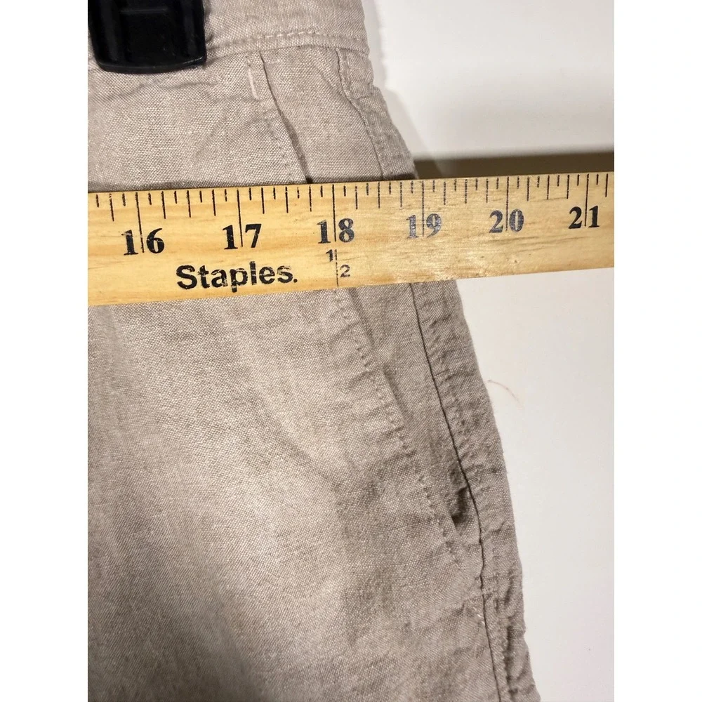 Banana Republic Aiden Short Mens 36 Tan Linen Cotton Blend Casual Khaki